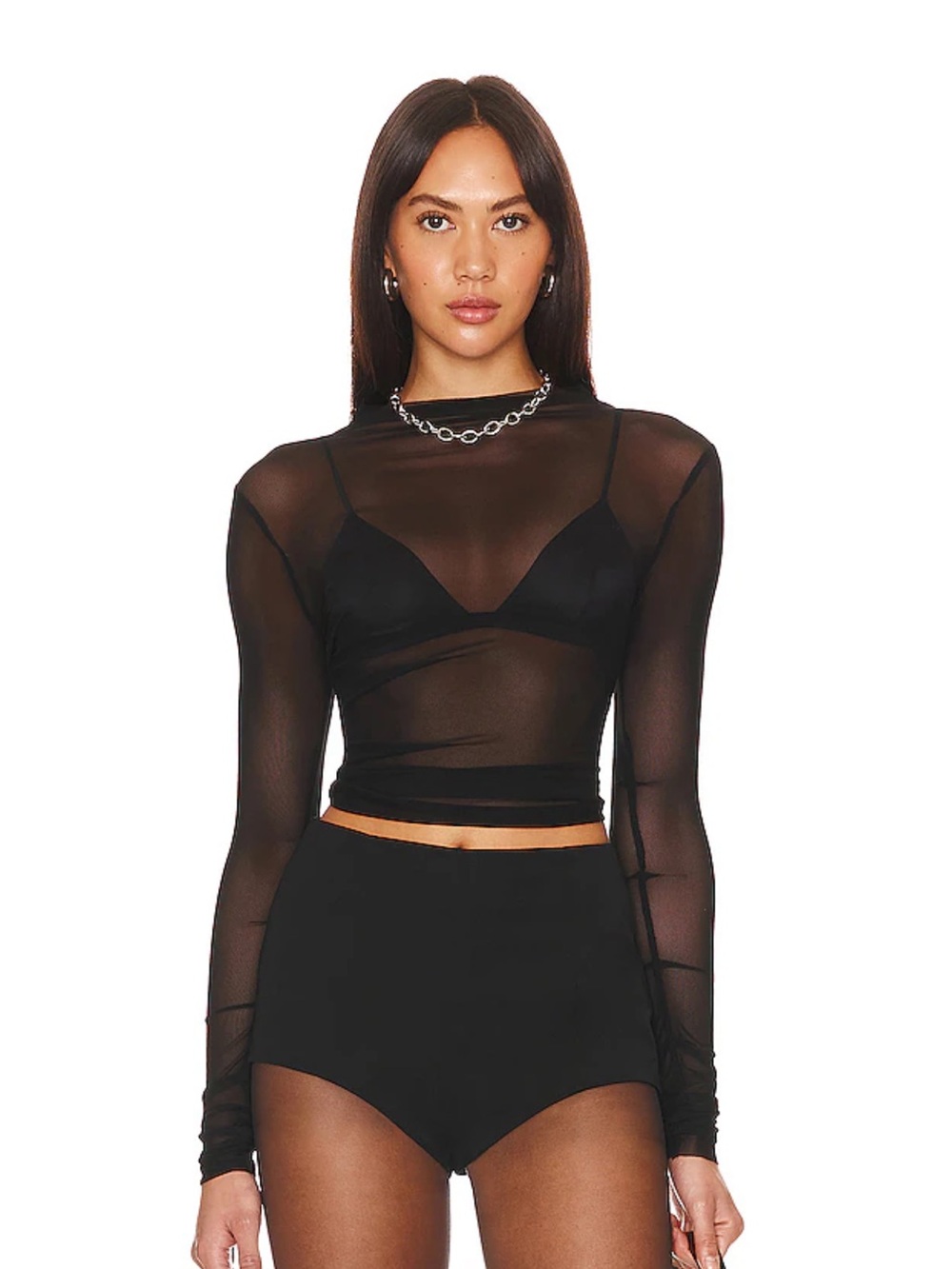 Eliza Sheer Mesh Top in Black
superdown